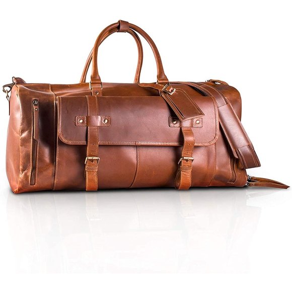 Handbags - Full Grain Leather Travel Duffel Bag Overnight Weekend Leather Bags Sports Gym